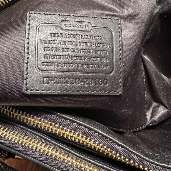 Coach 28160 Borough Black Pebbled Leather Satchel Handbag Shoulder $598 Rare - Picture 6 of 6